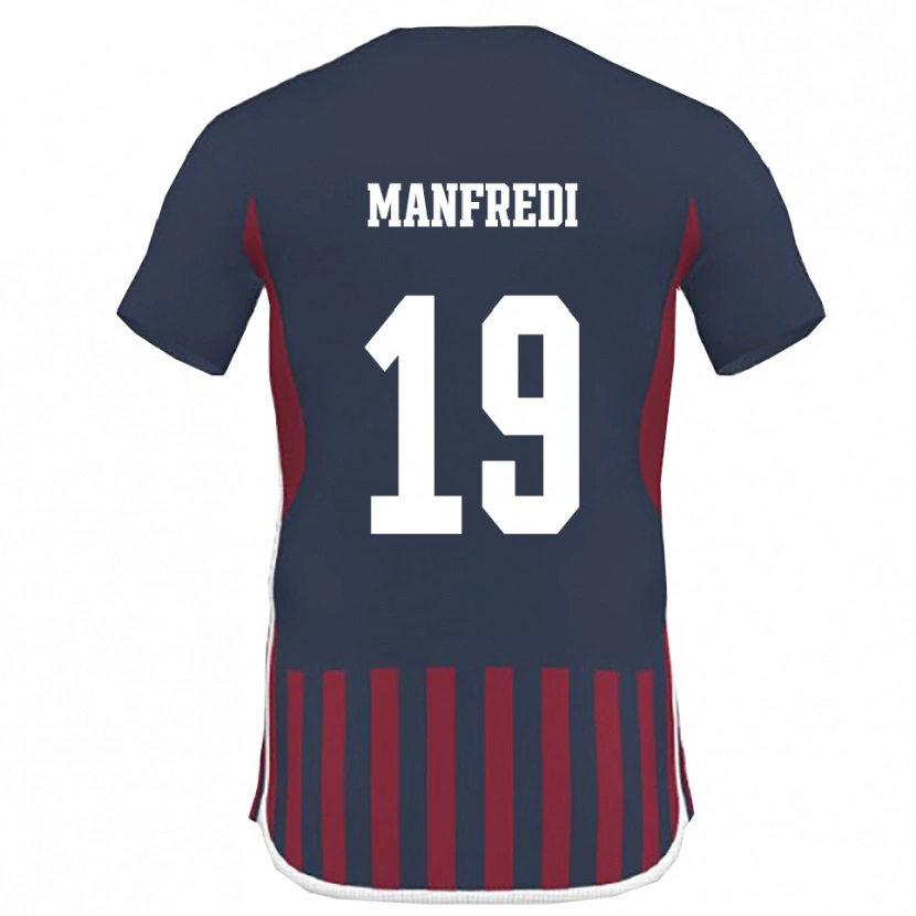 Danxen Kinder Antonio Manfredi #19 Marineblau Rot Heimtrikot Trikot 2025/26 T-Shirt