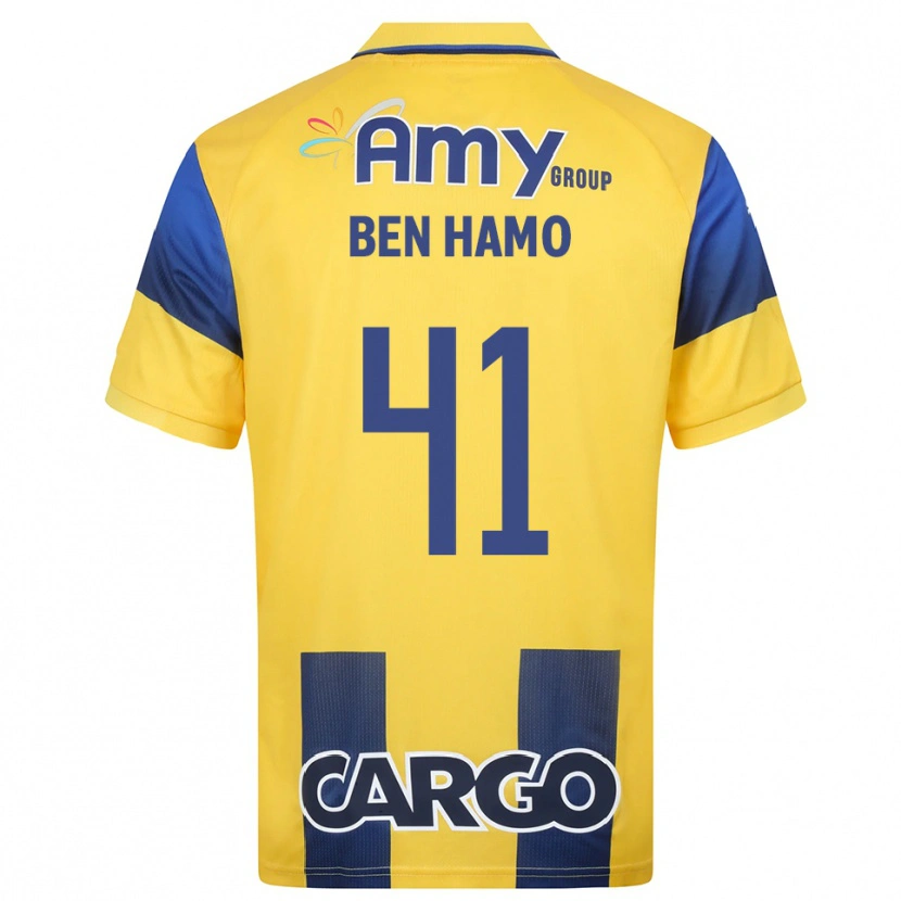 Danxen Kinder Itay Ben Hamo #41 Gelb Marineblau Heimtrikot Trikot 2025/26 T-Shirt