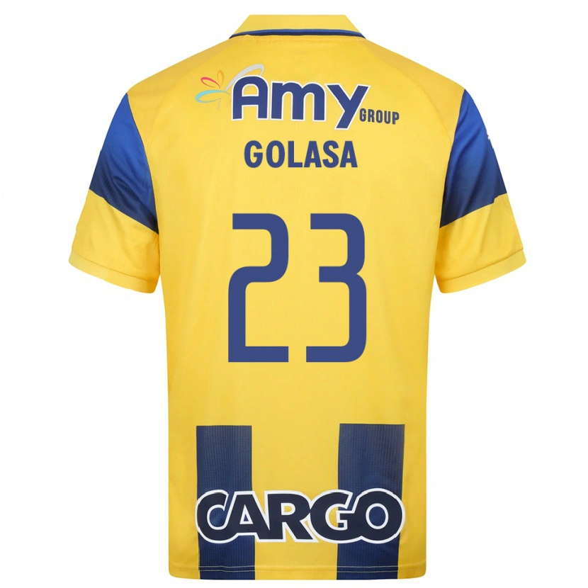 Danxen Kinder Eyal Golasa #23 Gelb Marineblau Heimtrikot Trikot 2025/26 T-Shirt