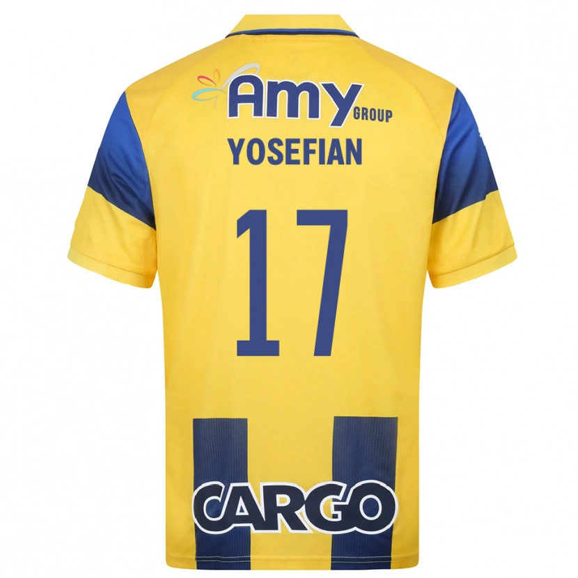 Danxen Kinder Harel Yosefian #17 Gelb Marineblau Heimtrikot Trikot 2025/26 T-Shirt