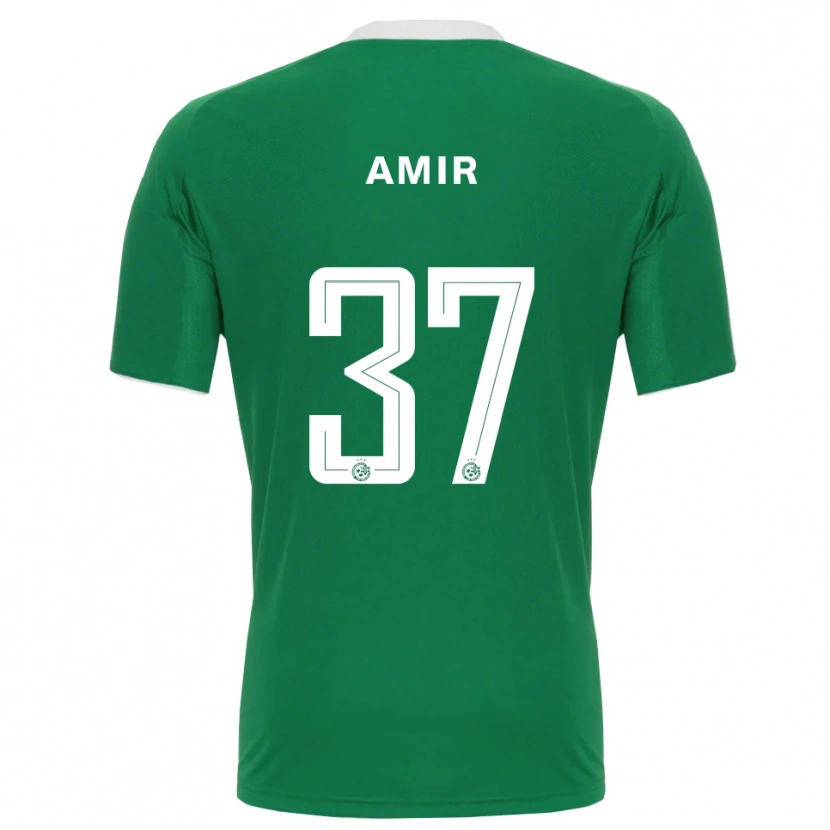 Danxen Kinder Elad Amir #37 Grün Weiß Heimtrikot Trikot 2025/26 T-Shirt