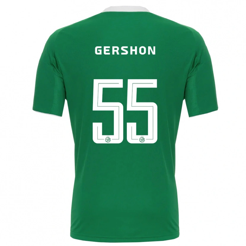 Danxen Kinder Rami Gershon #55 Grün Weiß Heimtrikot Trikot 2025/26 T-Shirt