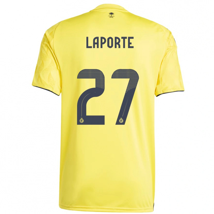 Danxen Kinder Aymeric Laporte #27 Gelb Schwarz Heimtrikot Trikot 2025/26 T-Shirt