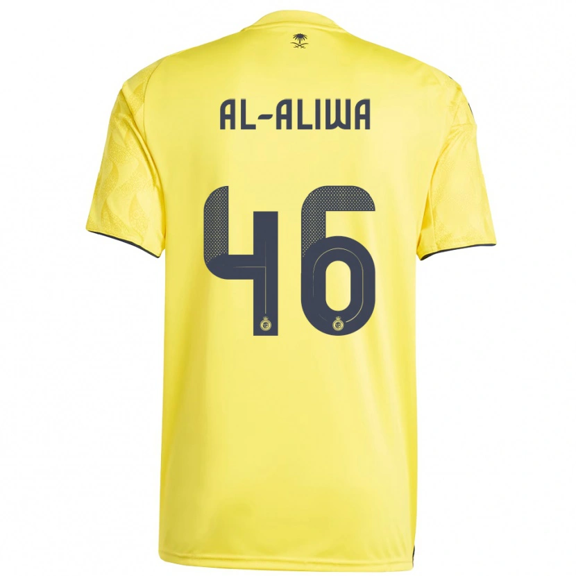 Danxen Kinder Abdulaziz Al-Aliwa #46 Gelb Schwarz Heimtrikot Trikot 2025/26 T-Shirt