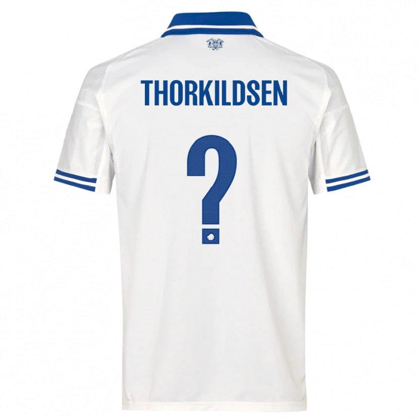 Danxen Kinder Elias Thorkildsen #0 Weiß Blau Heimtrikot Trikot 2025/26 T-Shirt