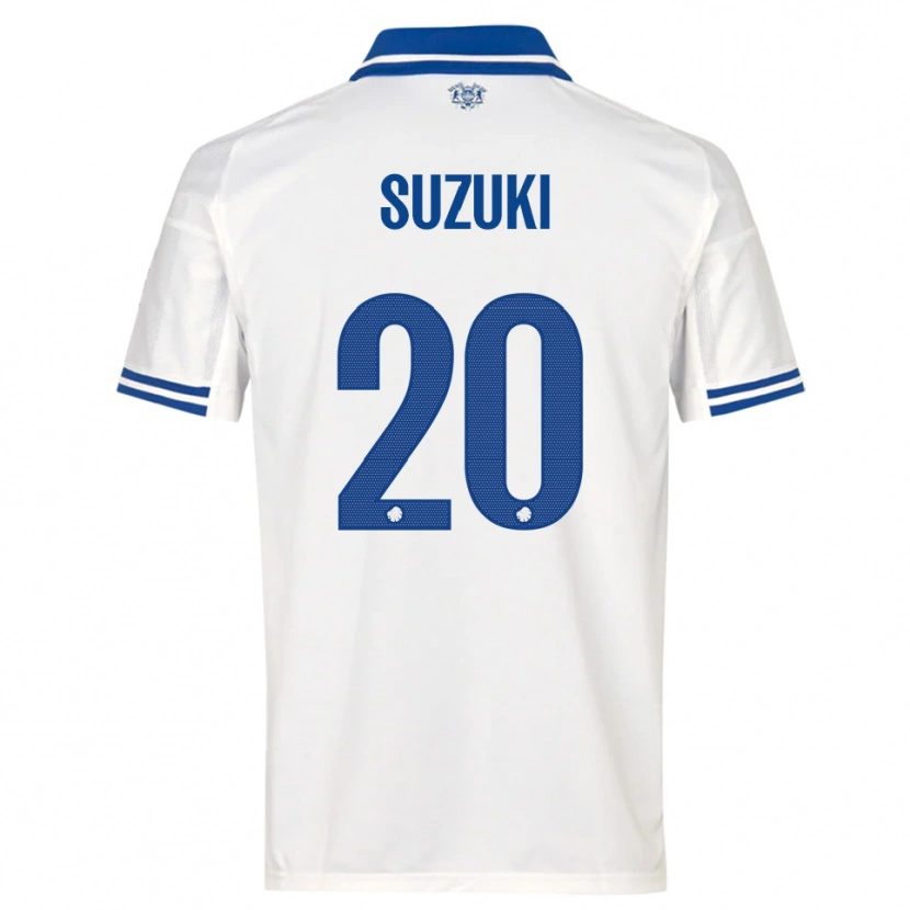 Danxen Kinder Junnosuke Suzuki #20 Weiß Blau Heimtrikot Trikot 2025/26 T-Shirt