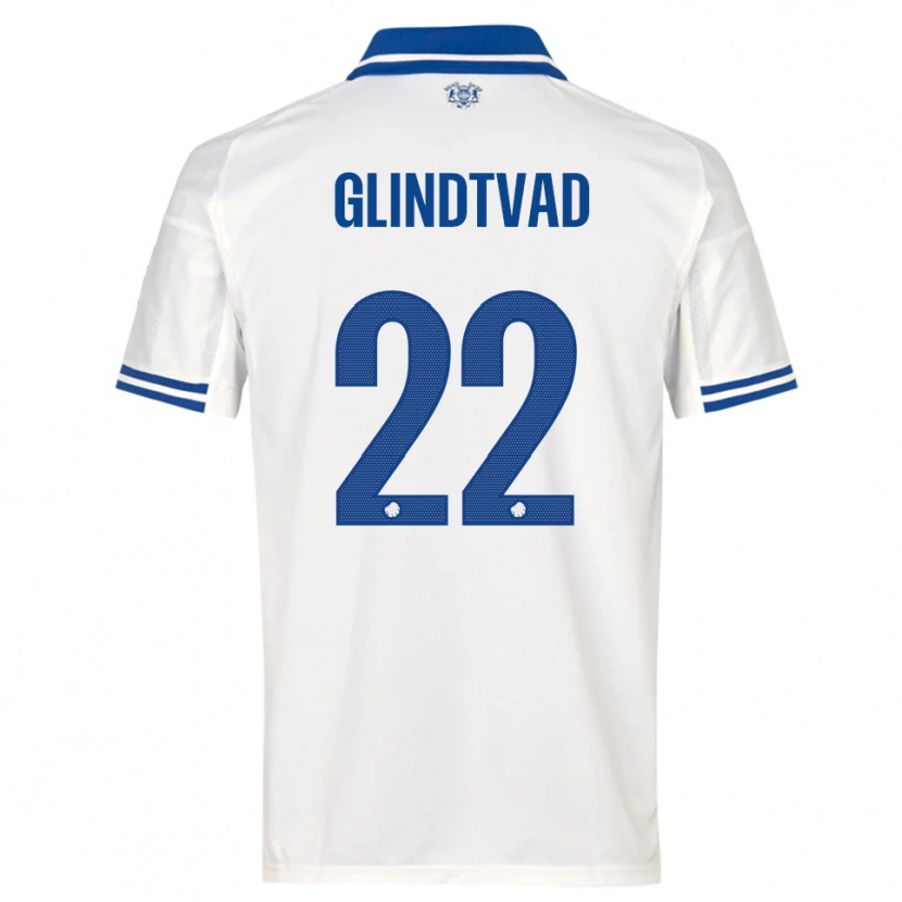 Danxen Kinder William Glindtvad #22 Weiß Blau Heimtrikot Trikot 2025/26 T-Shirt