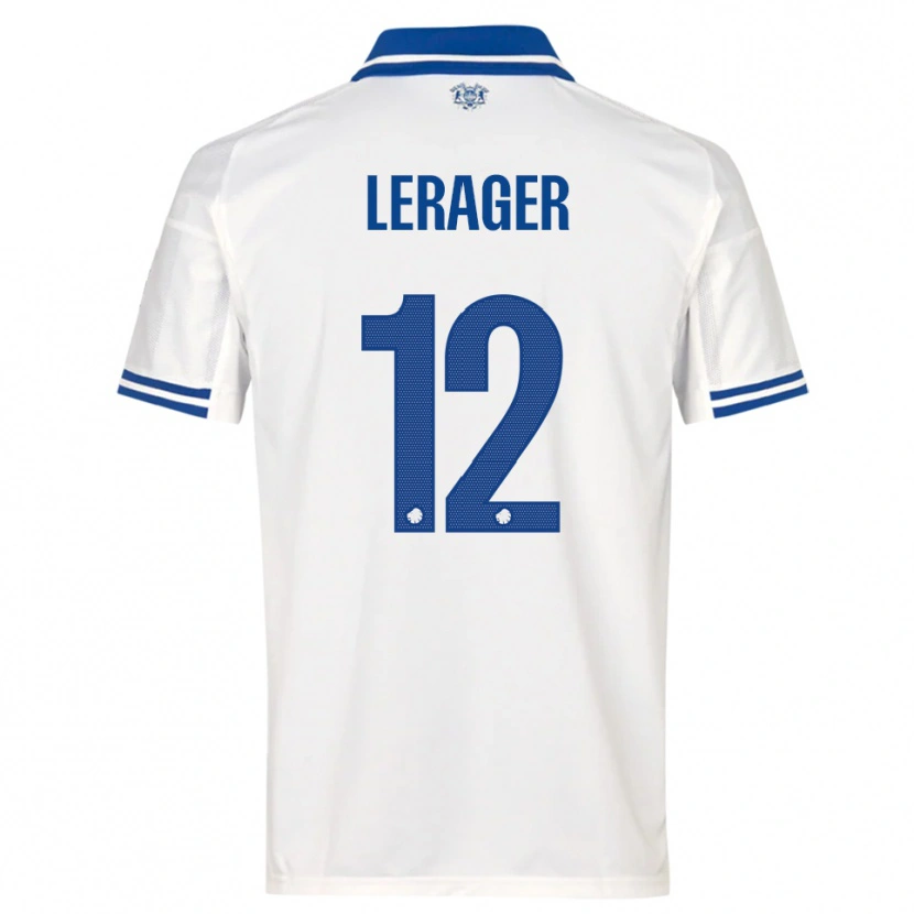 Danxen Kinder Lukas Lerager #12 Weiß Blau Heimtrikot Trikot 2025/26 T-Shirt