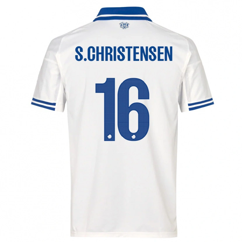 Danxen Kinder Sebastian Christensen #16 Weiß Blau Heimtrikot Trikot 2025/26 T-Shirt