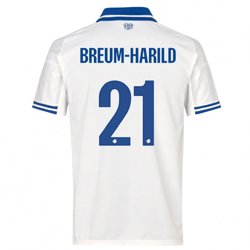 Danxen Kinder Tobias Breum-Harild #21 Weiß Blau Heimtrikot Trikot 2025/26 T-Shirt