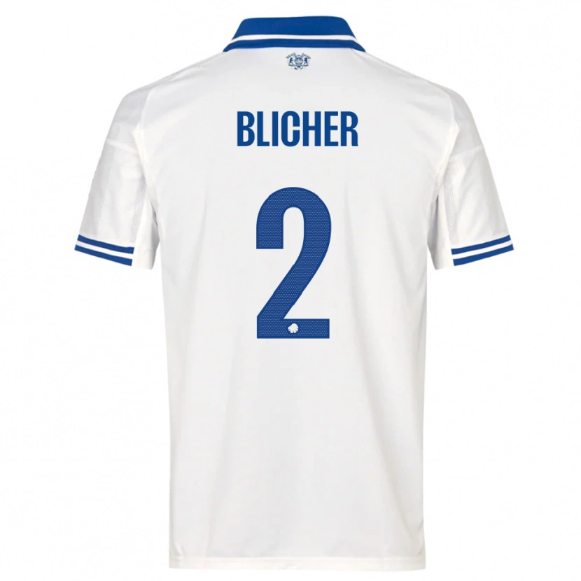 Danxen Kinder Nicolai Blicher #2 Weiß Blau Heimtrikot Trikot 2025/26 T-Shirt