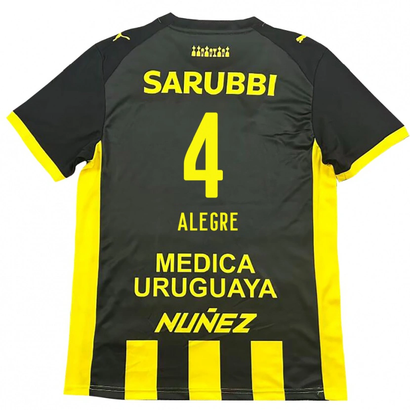 Danxen Kinder Ignacio Alegre #4 Gelb Schwarz Heimtrikot Trikot 2025/26 T-Shirt