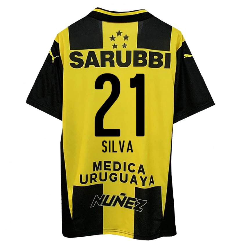 Danxen Kinder Gastón Silva #21 Gelb Schwarz Heimtrikot Trikot 2025/26 T-Shirt