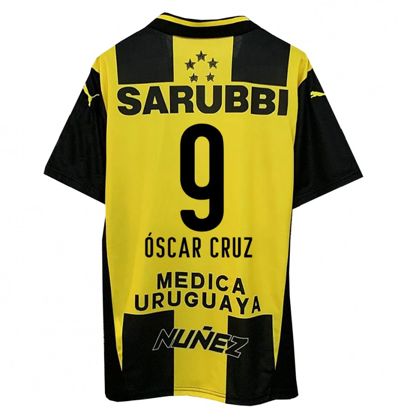Danxen Kinder Óscar Cruz #9 Gelb Schwarz Heimtrikot Trikot 2025/26 T-Shirt