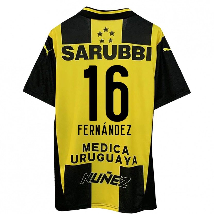Danxen Kinder Adrián Fernández #16 Gelb Schwarz Heimtrikot Trikot 2025/26 T-Shirt