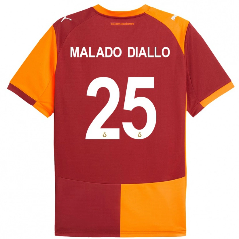 Danxen Kinder Hapsatou Malado Diallo #25 Rot Orange Heimtrikot Trikot 2025/26 T-Shirt