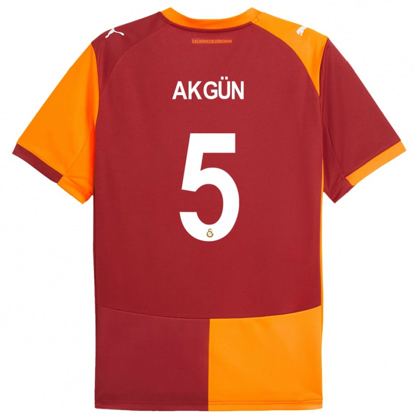 Danxen Kinder Cihan Akgün #5 Rot Orange Heimtrikot Trikot 2025/26 T-Shirt