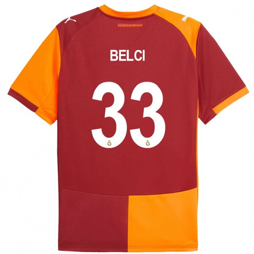 Danxen Kinder Çiğdem Belci #33 Rot Orange Heimtrikot Trikot 2025/26 T-Shirt