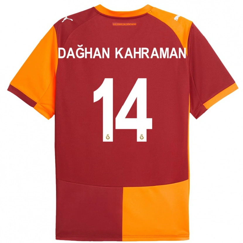 Danxen Kinder Yusuf Dağhan Kahraman #14 Rot Orange Heimtrikot Trikot 2025/26 T-Shirt