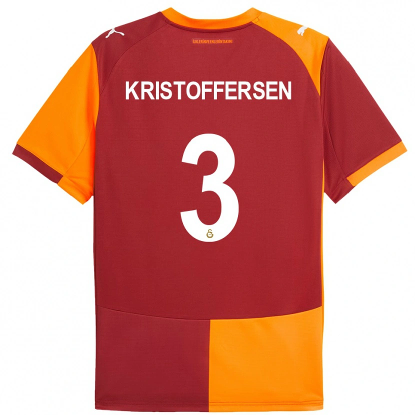 Danxen Kinder Ina Kristoffersen #3 Rot Orange Heimtrikot Trikot 2025/26 T-Shirt