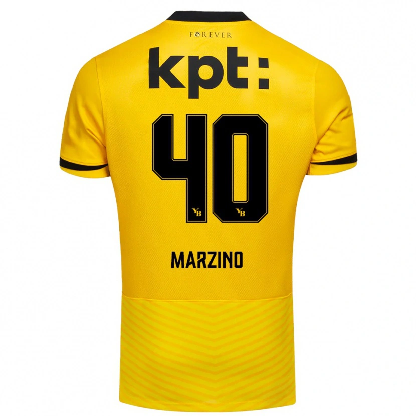 Danxen Kinder Dario Marzino #40 Gelb Schwarz Heimtrikot Trikot 2025/26 T-Shirt