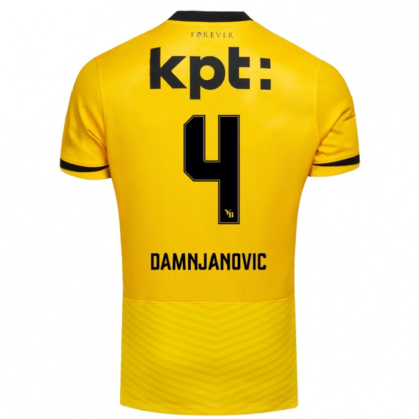 Danxen Kinder Lazar Damnjanovic #4 Gelb Schwarz Heimtrikot Trikot 2025/26 T-Shirt