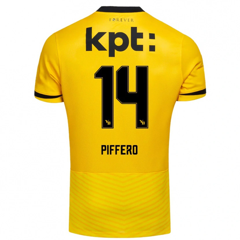 Danxen Kinder David Piffero #14 Gelb Schwarz Heimtrikot Trikot 2025/26 T-Shirt