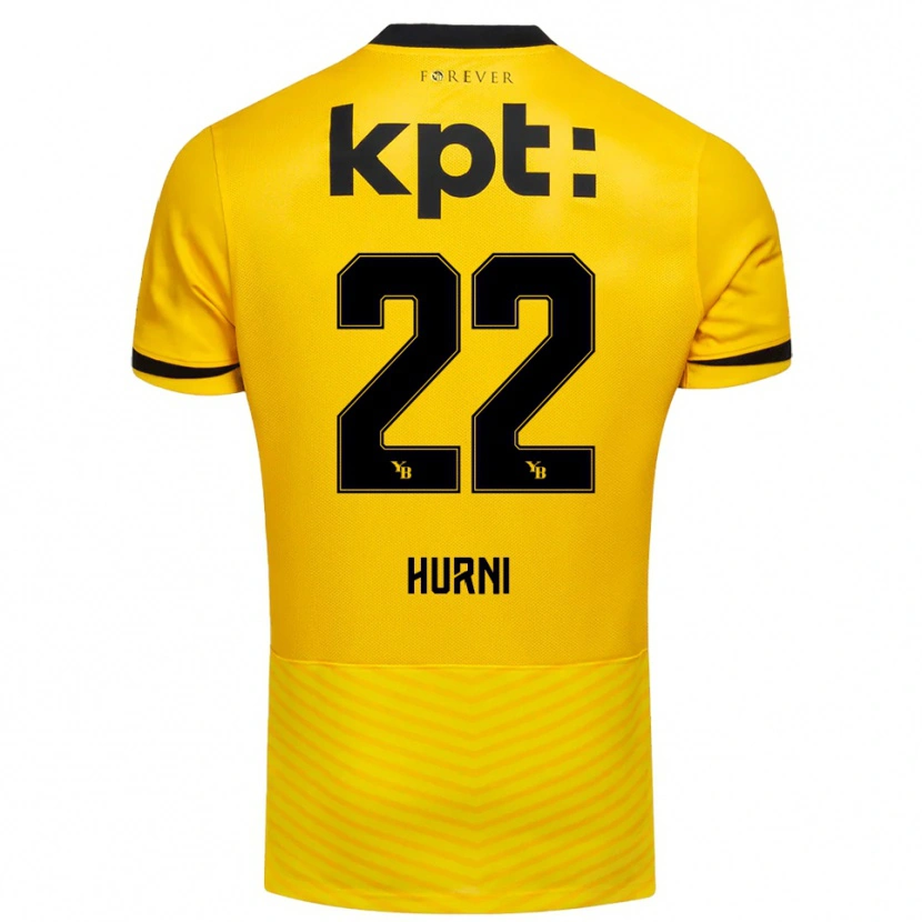 Danxen Kinder Thaïs Hurni #22 Gelb Schwarz Heimtrikot Trikot 2025/26 T-Shirt