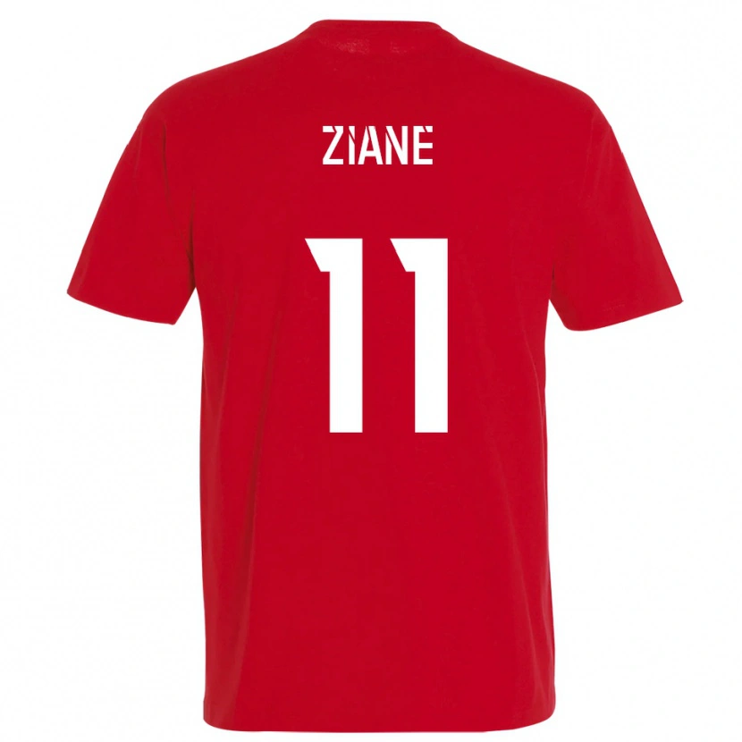 Danxen Kinder Mohamed Ziane #11 Rot Gelb Heimtrikot Trikot 2025/26 T-Shirt