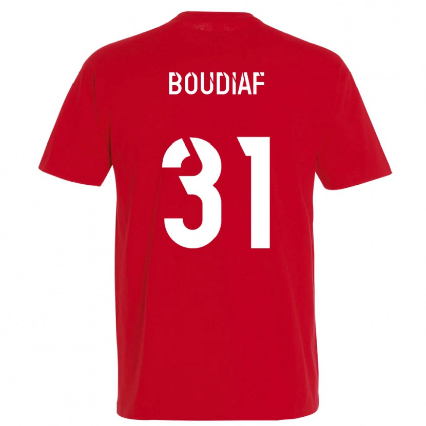 Danxen Kinder Ryad Boudiaf #31 Rot Gelb Heimtrikot Trikot 2025/26 T-Shirt