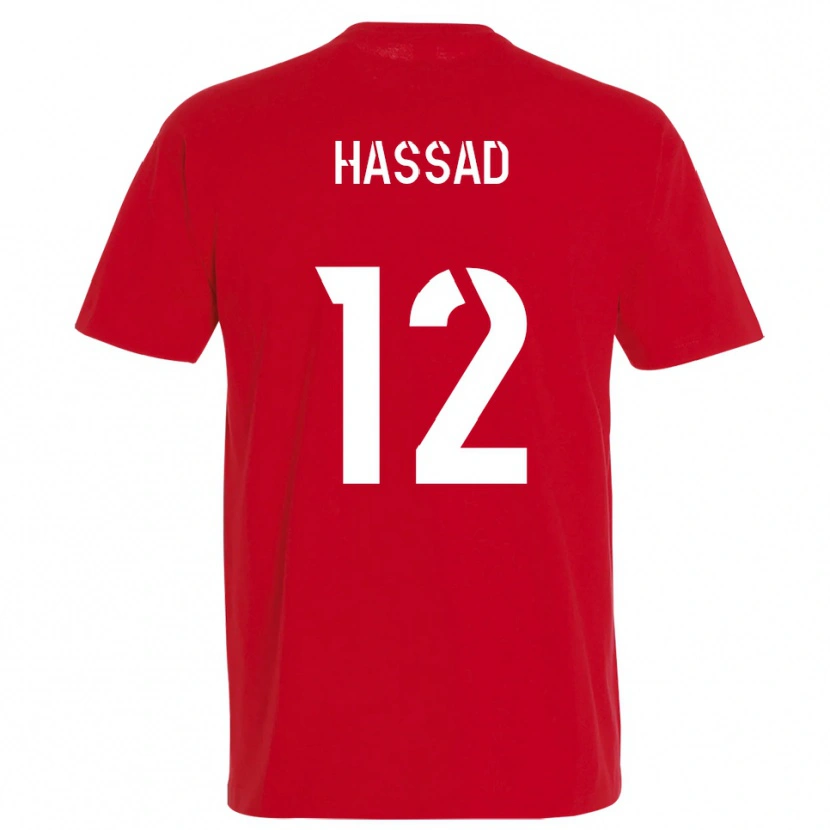 Danxen Kinder Rayan Hassad #12 Rot Gelb Heimtrikot Trikot 2025/26 T-Shirt