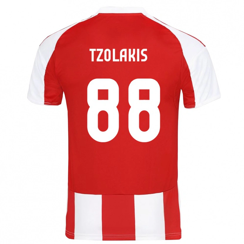 Danxen Kinder Konstantinos Tzolakis #88 Rot Weiß Heimtrikot Trikot 2025/26 T-Shirt