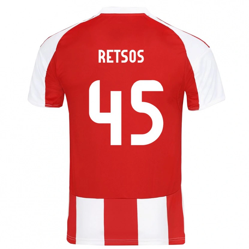 Danxen Kinder Panagiotis Retsos #45 Rot Weiß Heimtrikot Trikot 2025/26 T-Shirt