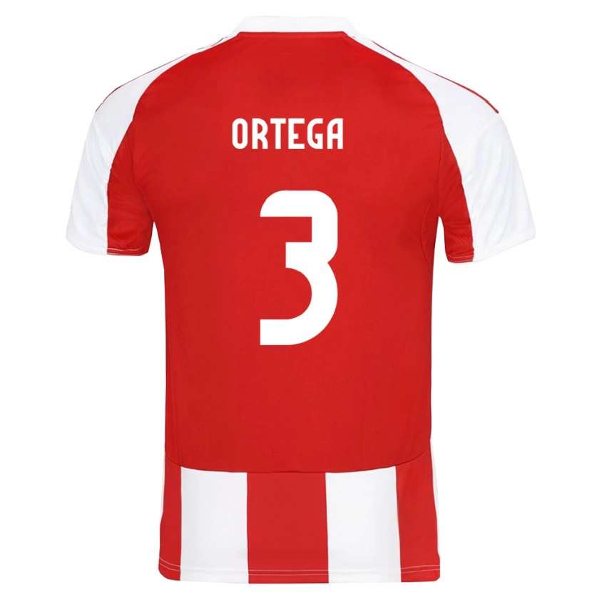 Danxen Kinder Francisco Ortega #3 Rot Weiß Heimtrikot Trikot 2025/26 T-Shirt