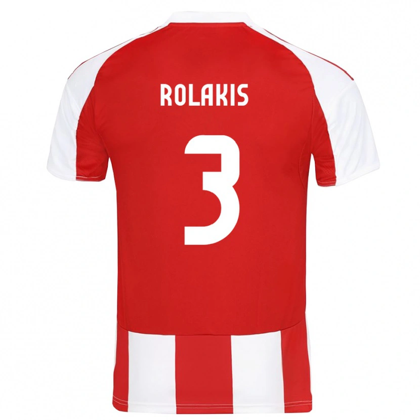 Danxen Kinder Giannis Rolakis #3 Rot Weiß Heimtrikot Trikot 2025/26 T-Shirt