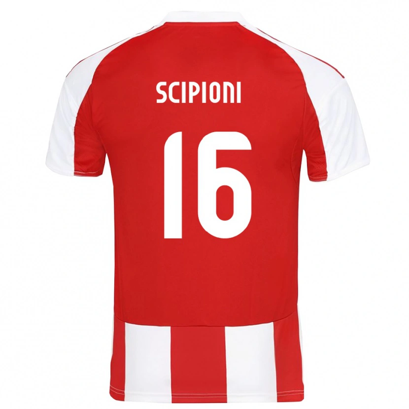 Danxen Kinder Lorenzo Scipioni #16 Rot Weiß Heimtrikot Trikot 2025/26 T-Shirt