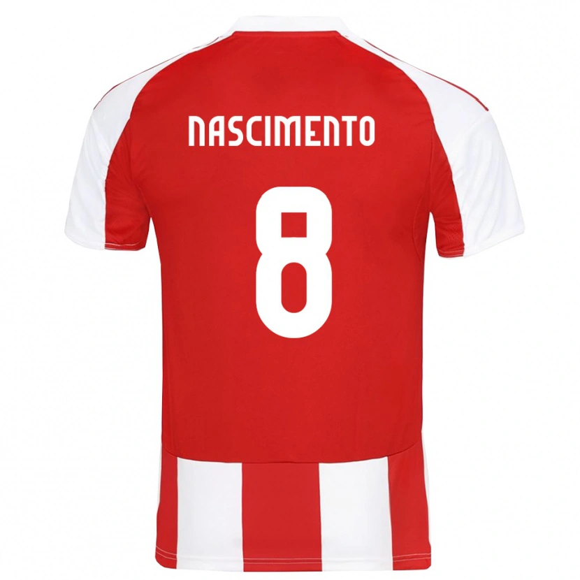 Danxen Kinder Diogo Nascimento #8 Rot Weiß Heimtrikot Trikot 2025/26 T-Shirt