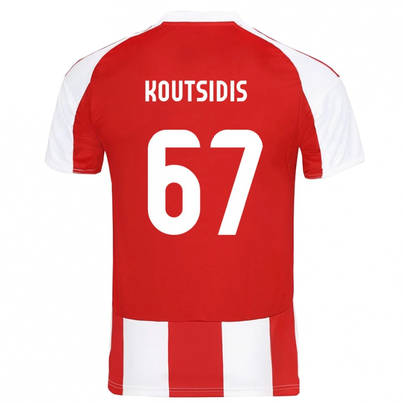 Danxen Kinder Isidoros Koutsidis #67 Rot Weiß Heimtrikot Trikot 2025/26 T-Shirt