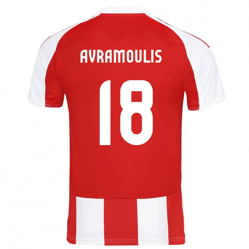 Danxen Kinder Nikolaos Avramoulis #18 Rot Weiß Heimtrikot Trikot 2025/26 T-Shirt