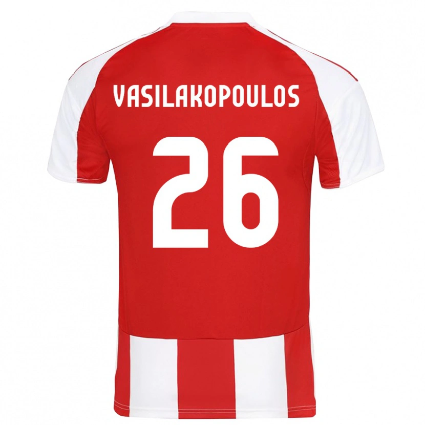 Danxen Kinder Sarantos Vasilakopoulos #26 Rot Weiß Heimtrikot Trikot 2025/26 T-Shirt