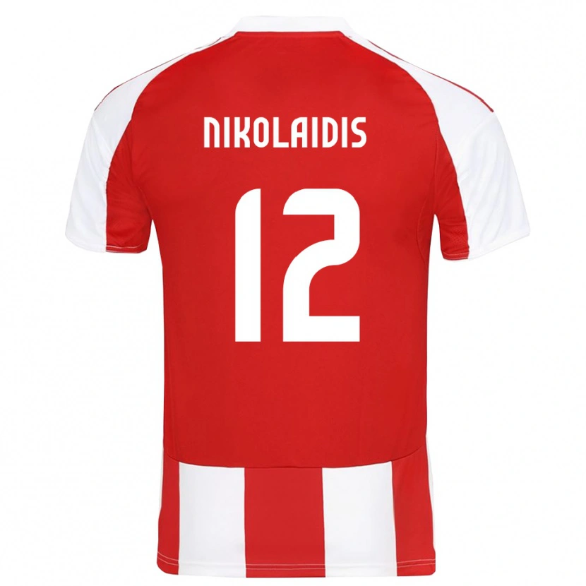 Danxen Kinder Georgios Nikolaidis #12 Rot Weiß Heimtrikot Trikot 2025/26 T-Shirt
