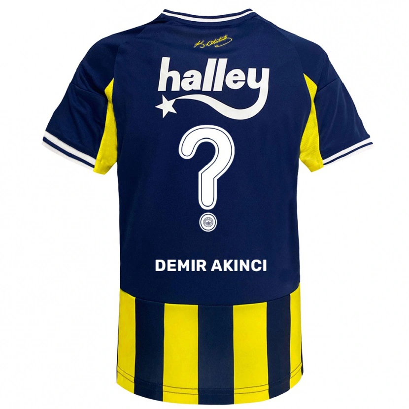 Danxen Kinder Nazım Demir Akıncı #0 Gelb Marineblau Weiß Heimtrikot Trikot 2025/26 T-Shirt