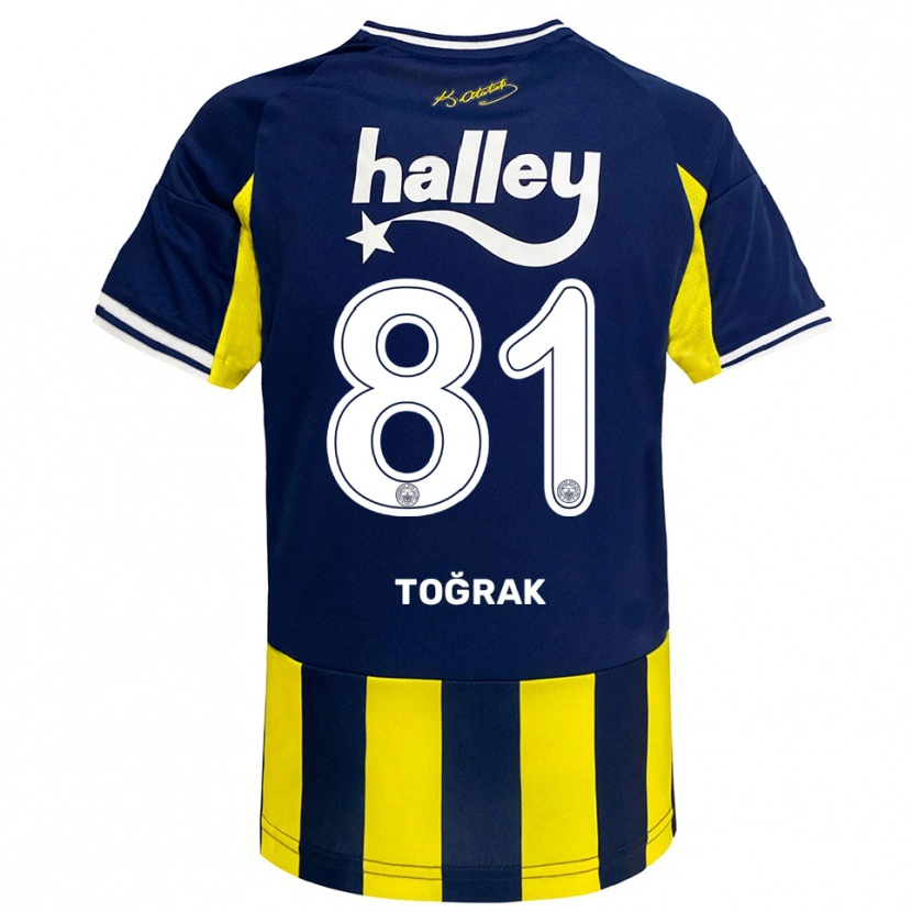 Danxen Kinder Şükür Toğrak #81 Gelb Marineblau Weiß Heimtrikot Trikot 2025/26 T-Shirt