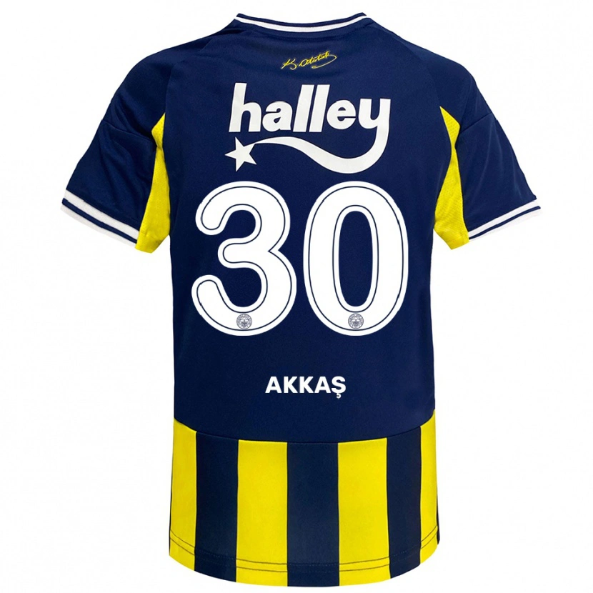 Danxen Kinder Arda Akkaş #30 Gelb Marineblau Weiß Heimtrikot Trikot 2025/26 T-Shirt