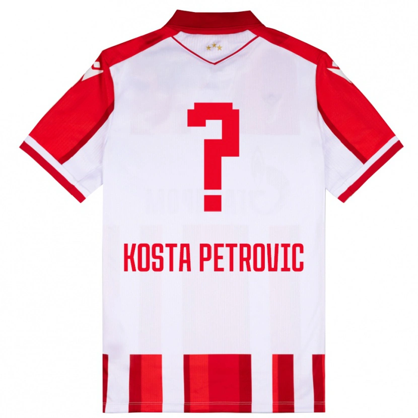 Danxen Kinder Kosta Petrovic #0 Rot Weiß Heimtrikot Trikot 2025/26 T-Shirt