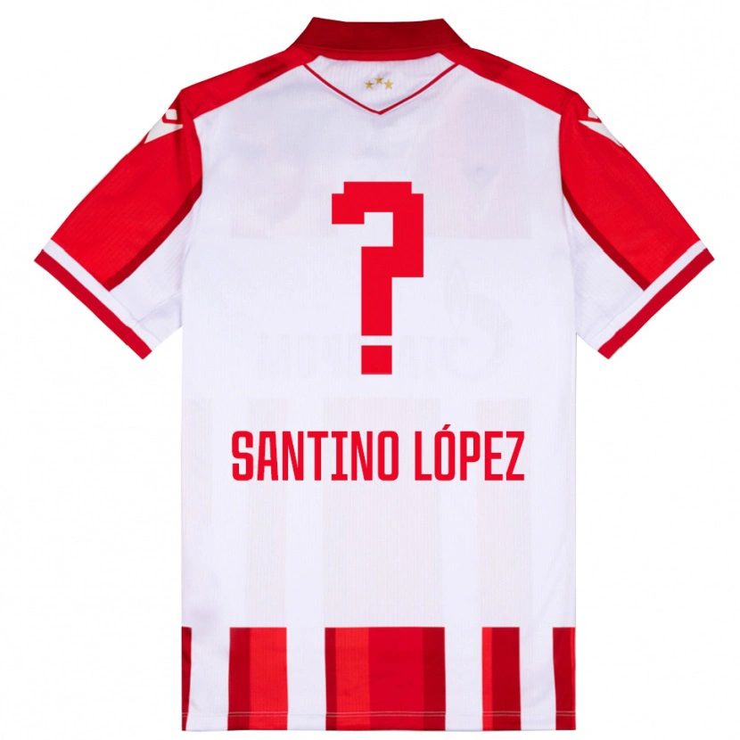 Danxen Kinder Santino López #0 Rot Weiß Heimtrikot Trikot 2025/26 T-Shirt