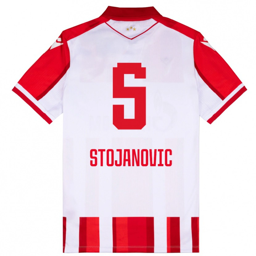 Danxen Kinder Viktor Stojanovic #5 Rot Weiß Heimtrikot Trikot 2025/26 T-Shirt