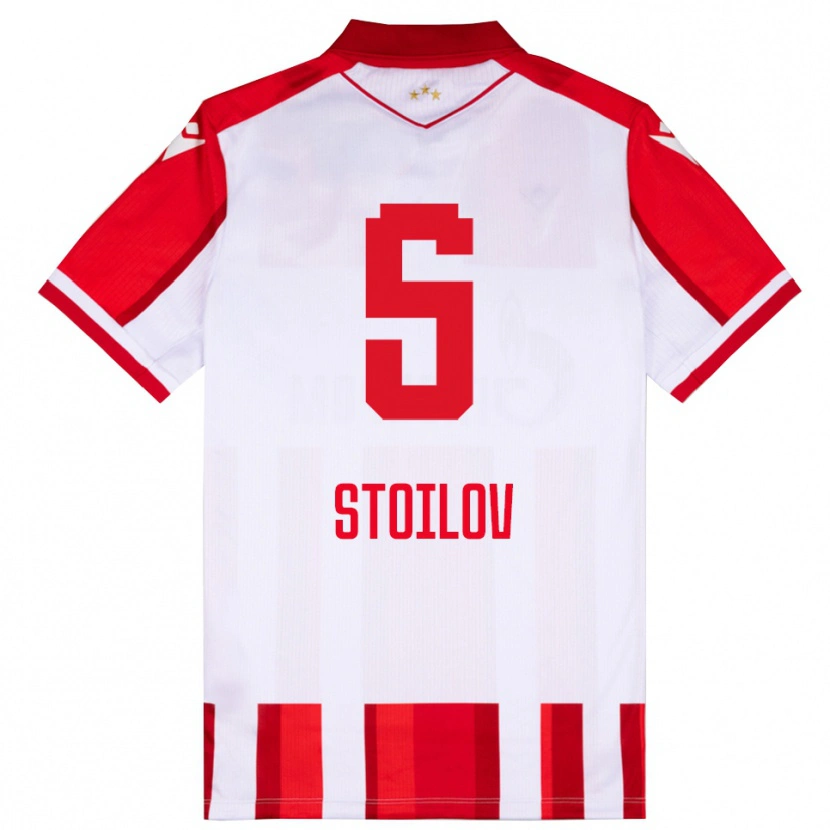 Danxen Kinder Riste Stoilov #5 Rot Weiß Heimtrikot Trikot 2025/26 T-Shirt