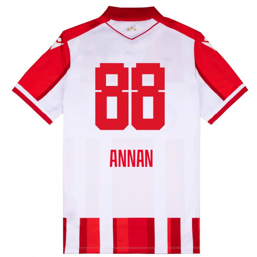 Danxen Kinder Ebenezer Annan #88 Rot Weiß Heimtrikot Trikot 2025/26 T-Shirt