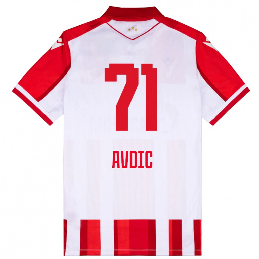 Danxen Kinder Adem Avdic #71 Rot Weiß Heimtrikot Trikot 2025/26 T-Shirt